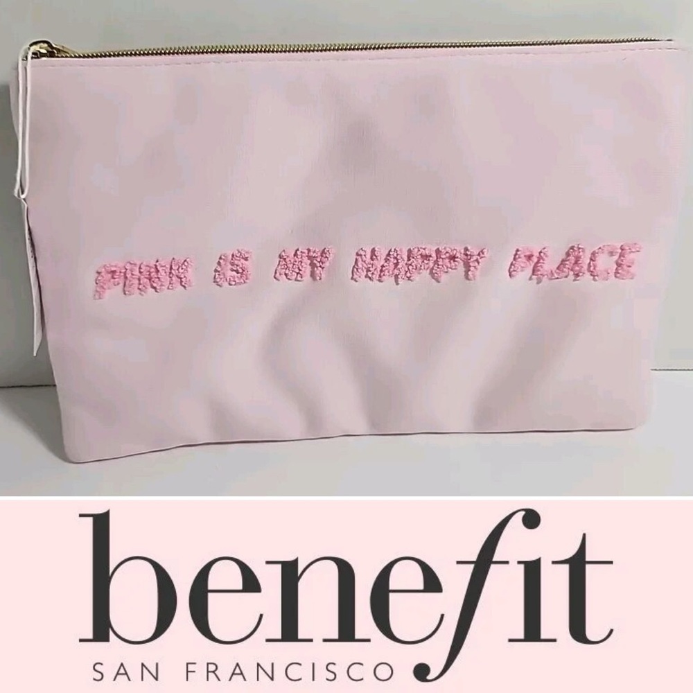 { Benefit } : “Pink Is My Happy Place” Cosmetic Zipper Pouch